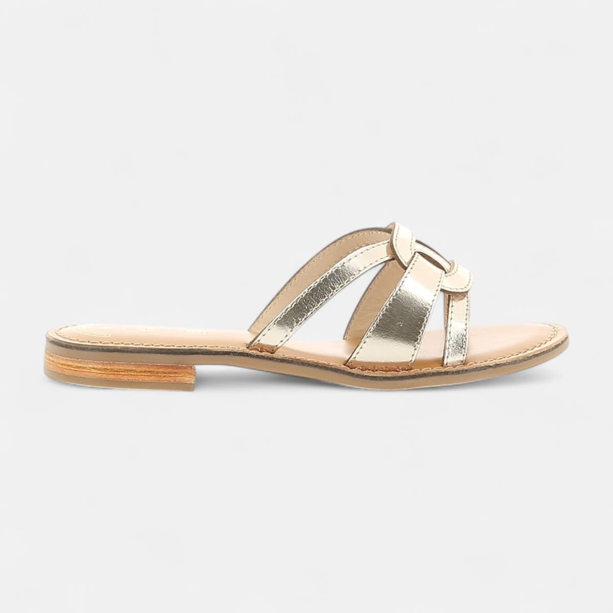 Mules Femme en cuir or