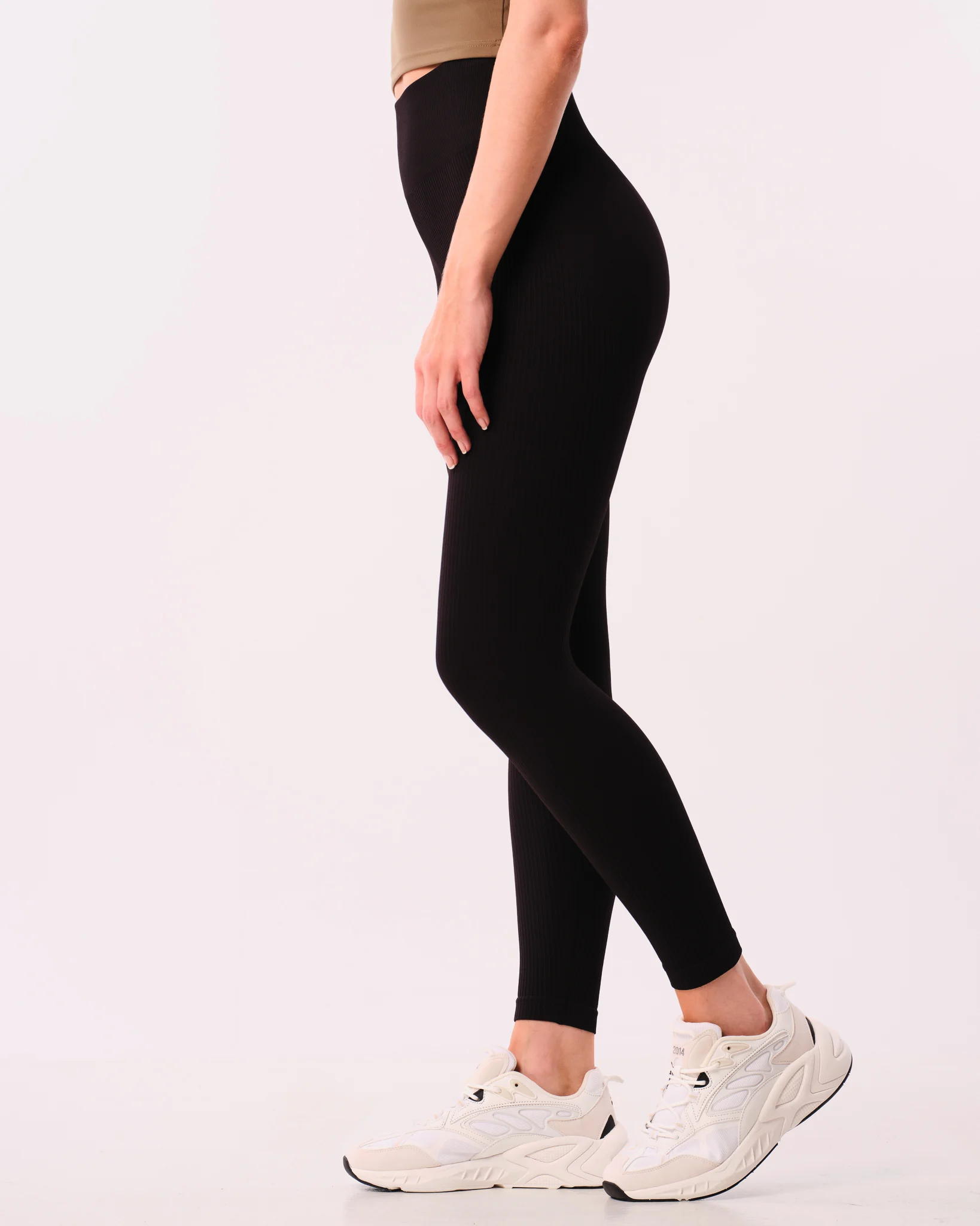 Bumpro Perfect Wide Rib Scrunch Tights Black
