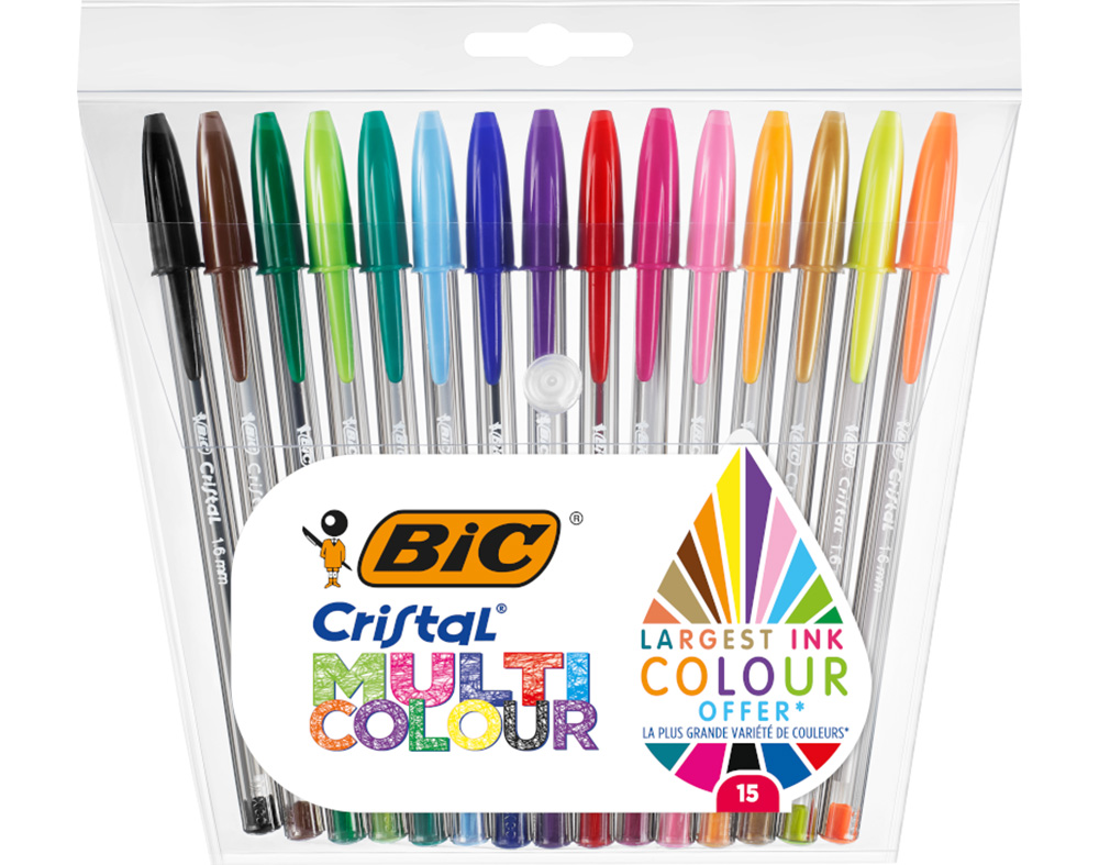 ESFEROGRÁFICA BIC CRISTAL MULTICOR 15 UNIDADES