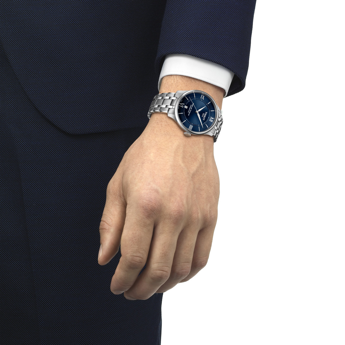 Montre TISSOT t-classic homme automatique bracelet acier gris