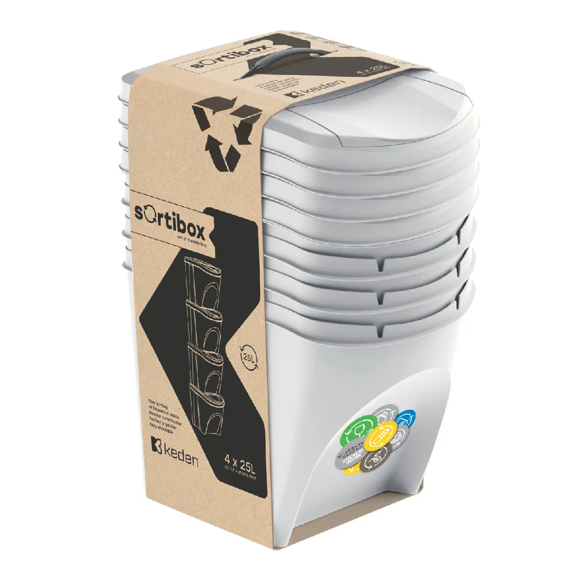 PROSPERPLAST Sortibox - Cendre - 4x25L