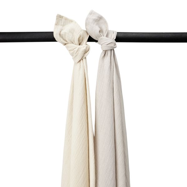 Meyco Baby Uni Inbakerdoek - 2 Stuks - Soft Sand/Greige