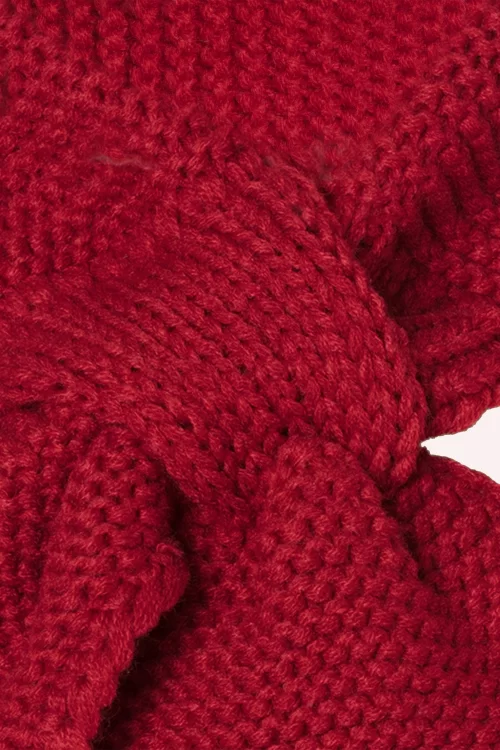 Banned Retro Fru Fru gebreide sjaal in rood