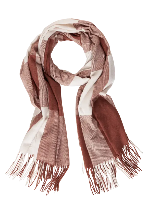 Schal mit Karomuster - light glowy brown