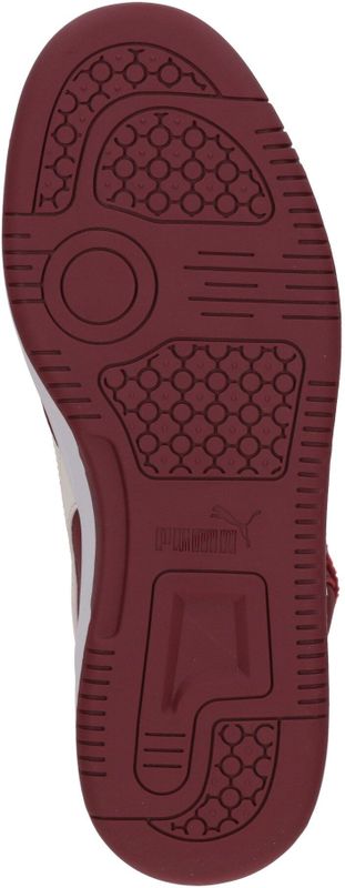 Puma - Rebound V6 Mid - Sneakers - Donkerrood/Ecru - Basketbalschoenen