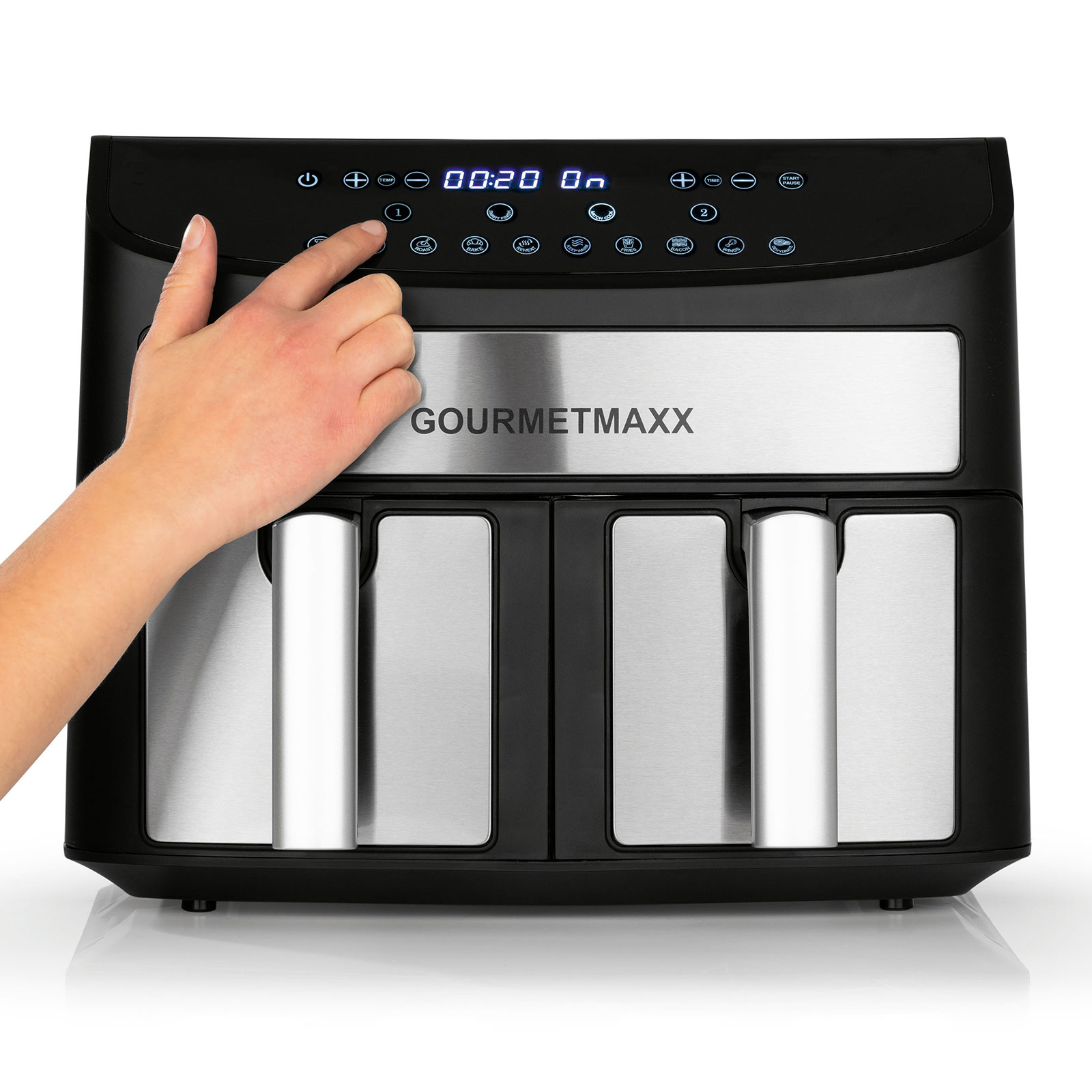 GOURMETMAXX Heißluftfritteuse - schwarz - 10 Programme - 7 Liter