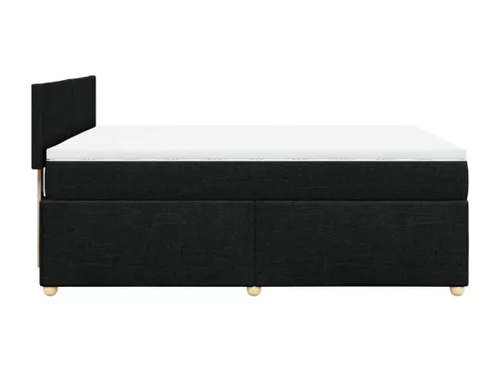 Sommier à lattes de lit avec matelas Noir 140x190 cm Tissu