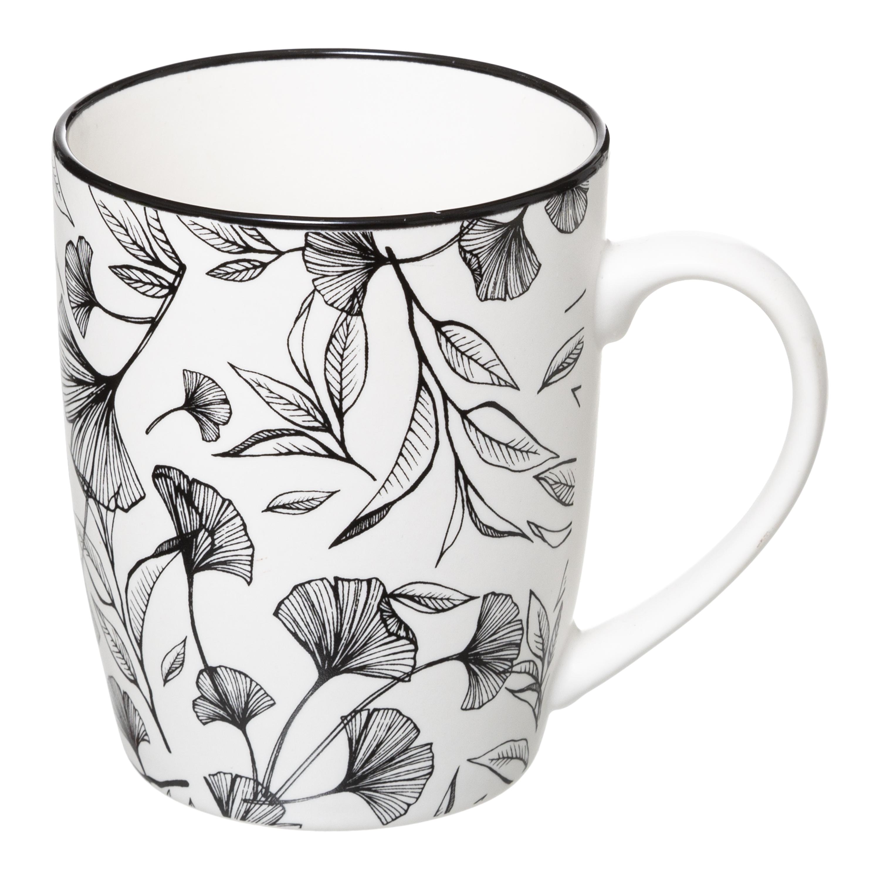 MUG M WHITE FLORAL 34CL