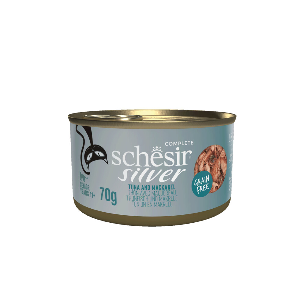 12x Schesir Silver Cat Bouillon Tonijn & Makreel70 gr
