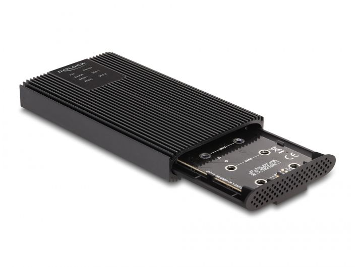 Delock Externes Gehäuse 2x M.2 NVMe PCIe SSD USB-C 20 Gbps Delock Externes Gehäuse USB 20 Gbps für 2 x M.2 NVMe PCIe SSD mit USB Type-C Buchse und RAID – werkzeugfrei