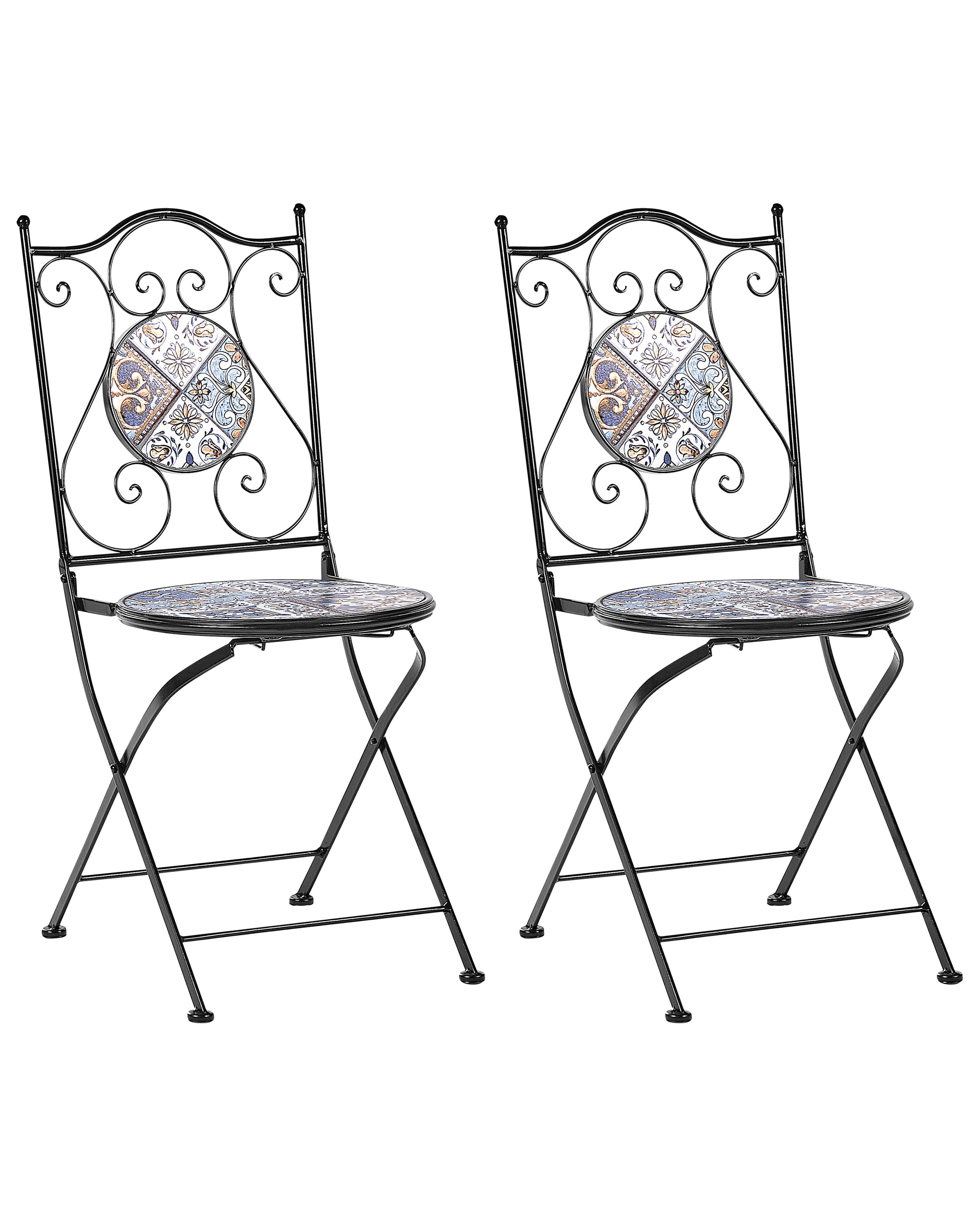 Set van 2 tuinstoelen CIVITA Metaal Zwart