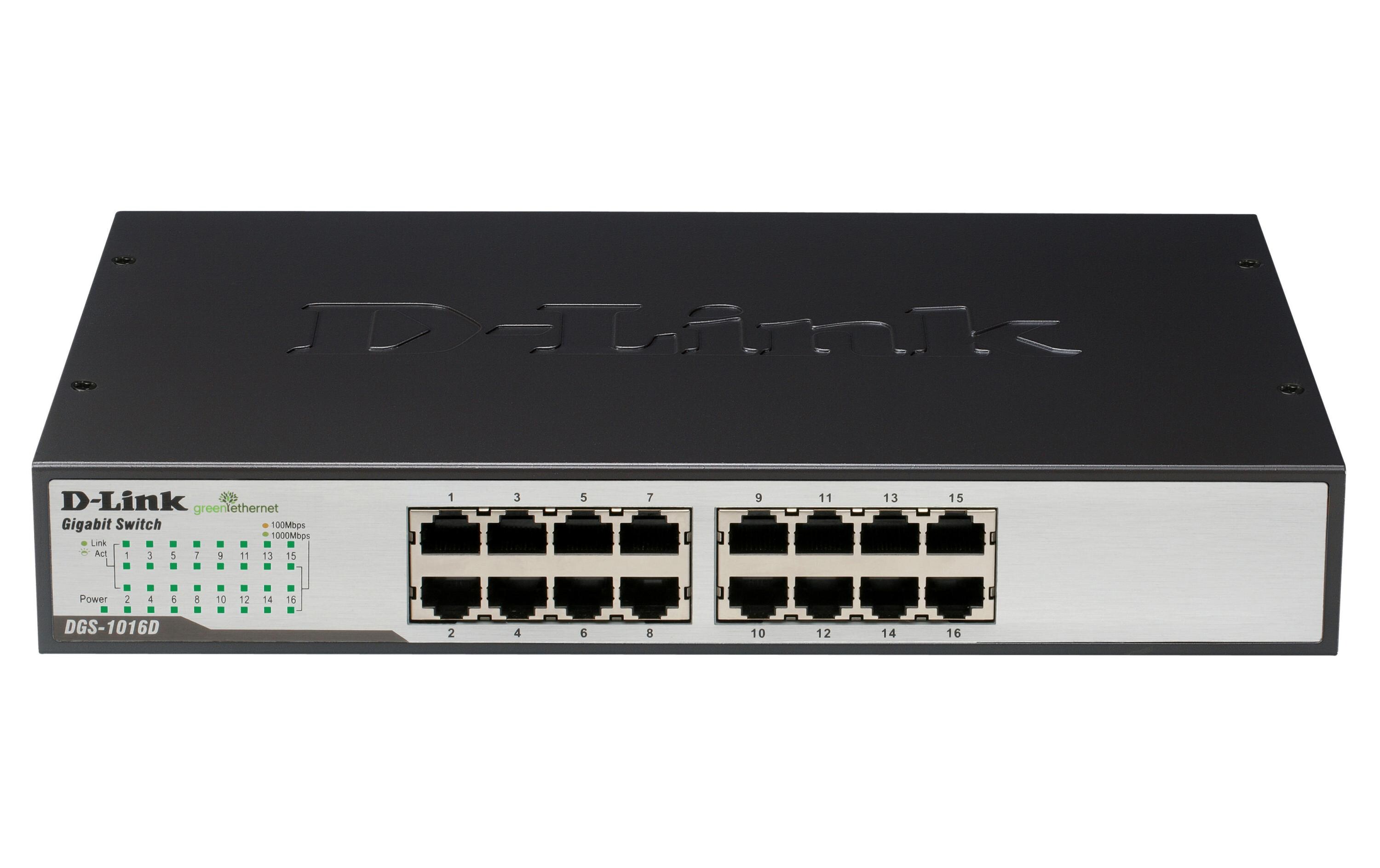 Switch DGS-1016D 16 Port16-Port Gigabit Switch, Auto Uplink