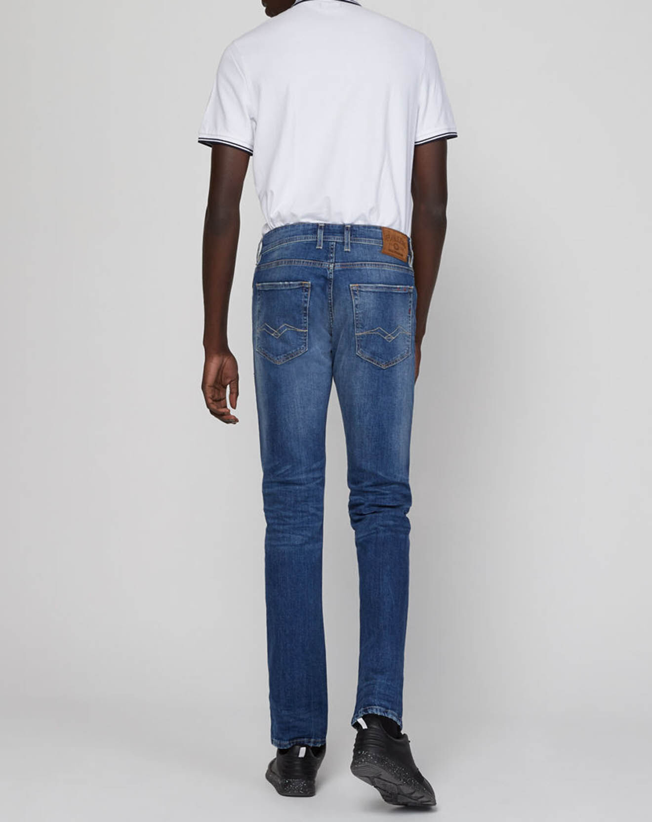 Replay Jean ajusté stretch Grover Délavé bleu