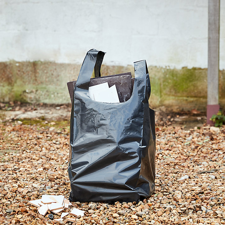 5 sacs à gravats ultra-résistants noir 50L