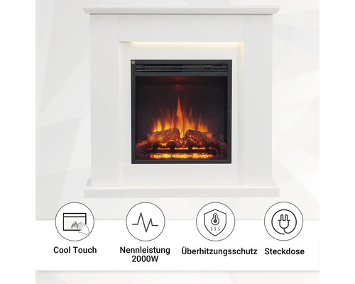 Elektrische haard Balderia Pandora wit 2000 watt