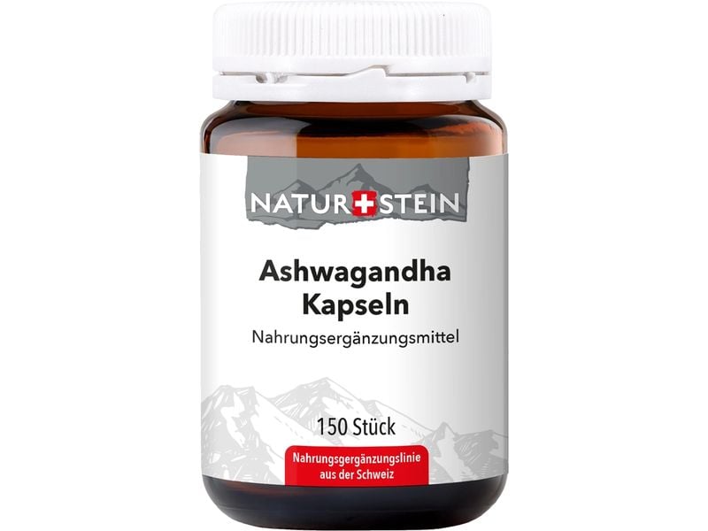 Naturstein Kapsel Naturstein Ashwagandha 150 Kapseln Nahrungsergänzungsmittel mit Ashwagandha und schwarzem Pfeffer