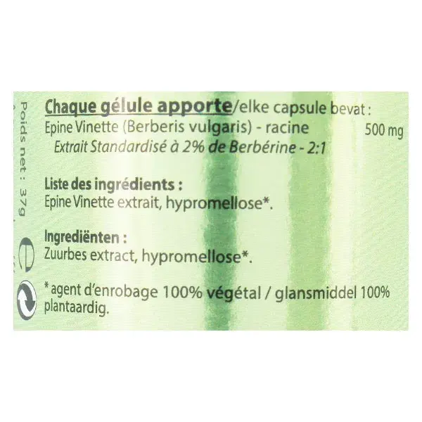 Vit'all+ Berberis Extrait Standardisé en berbérine 500mg - 60 gélules végétales