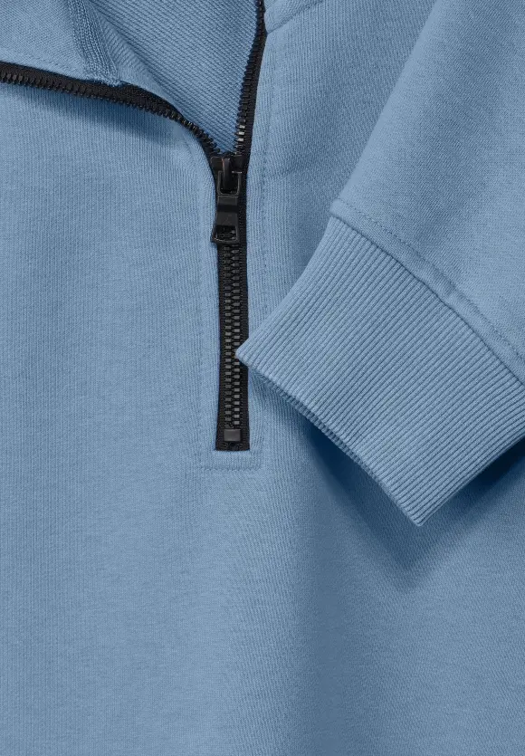 Soft gewaschener Troyer - smoky blue