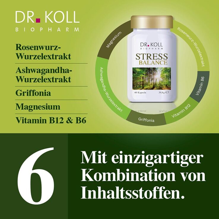 Stress Balance Dr. Koll Vitamin B6 + B12 + Magnesium, 60 St