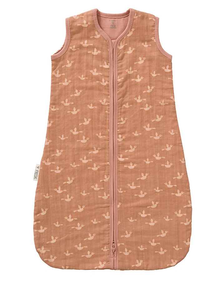 Musselin-Schlafsack BIRDS in altrosa