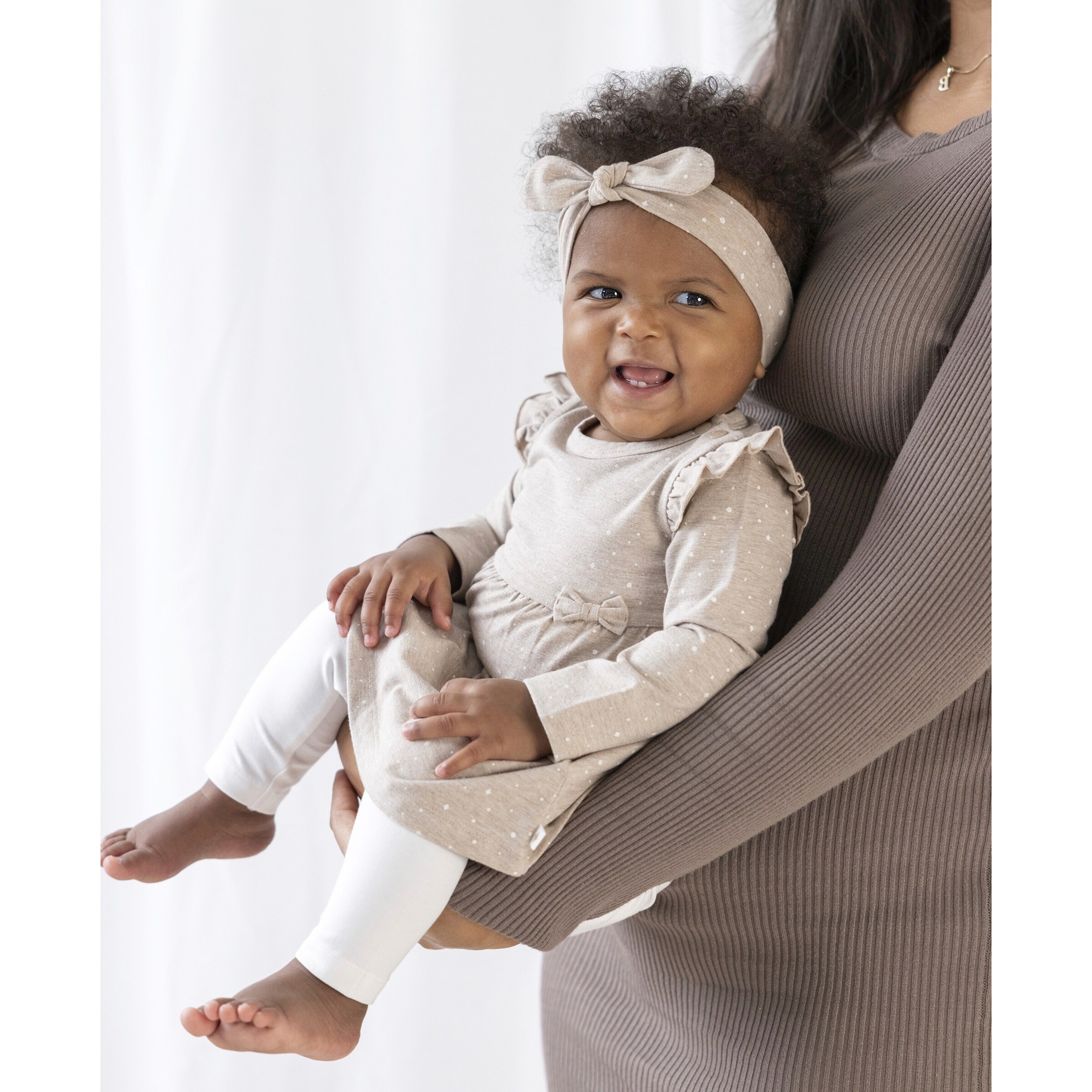 Feetje Kleid langarm Rüschen Magic taupe