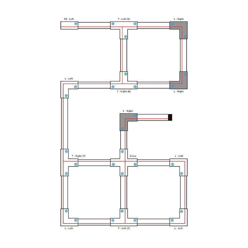 L-connector voor 3-fase railsysteem, rechts, zwart