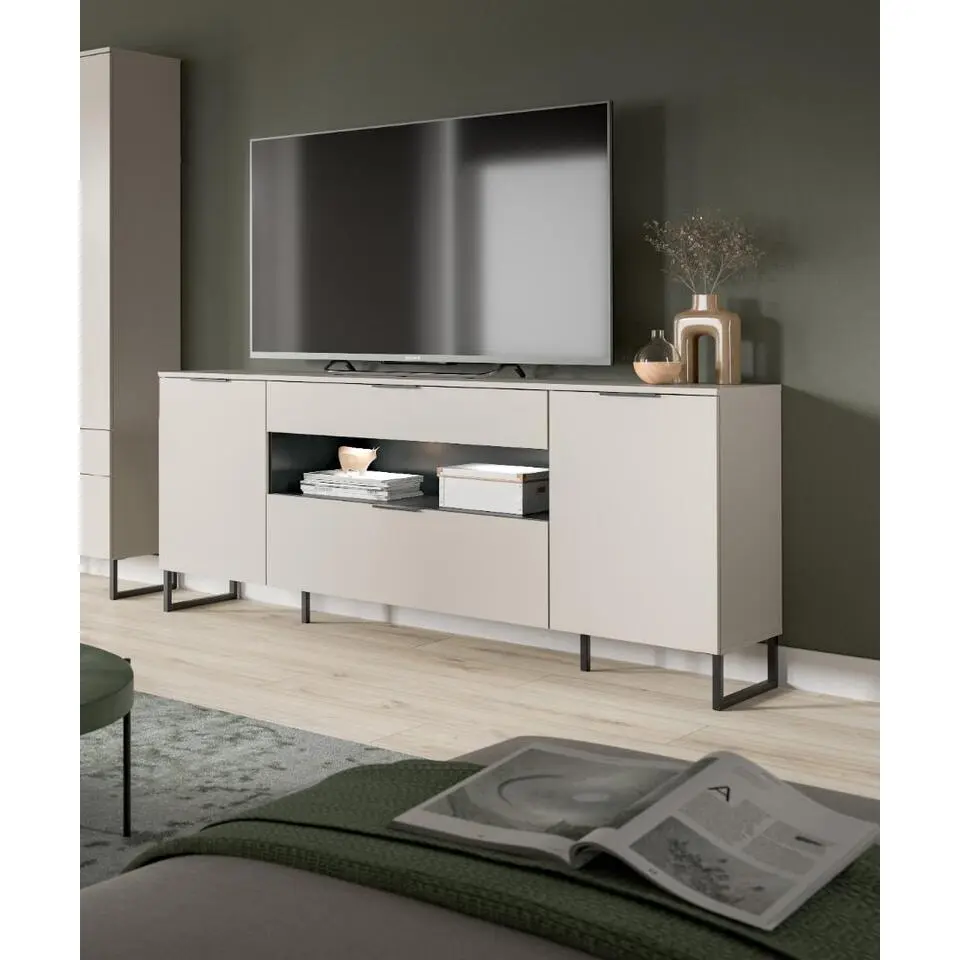 Hioshop Noida dressoir 2 deuren- 1 vouwdeur- 1 lade- 1 plank kasjmier decor