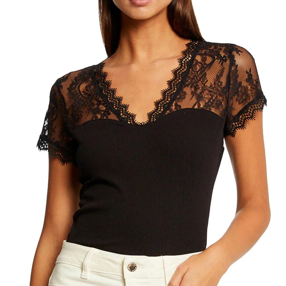 Morgan T-shirt Noir Femme Morgan Lami