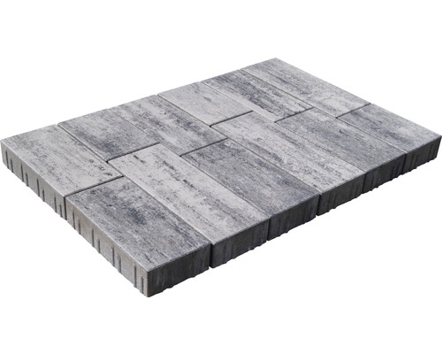 Straatsteen, multiformaat straatsteen Crescendo PRO-TEC, wit-antraciet melange, 8 cm dik