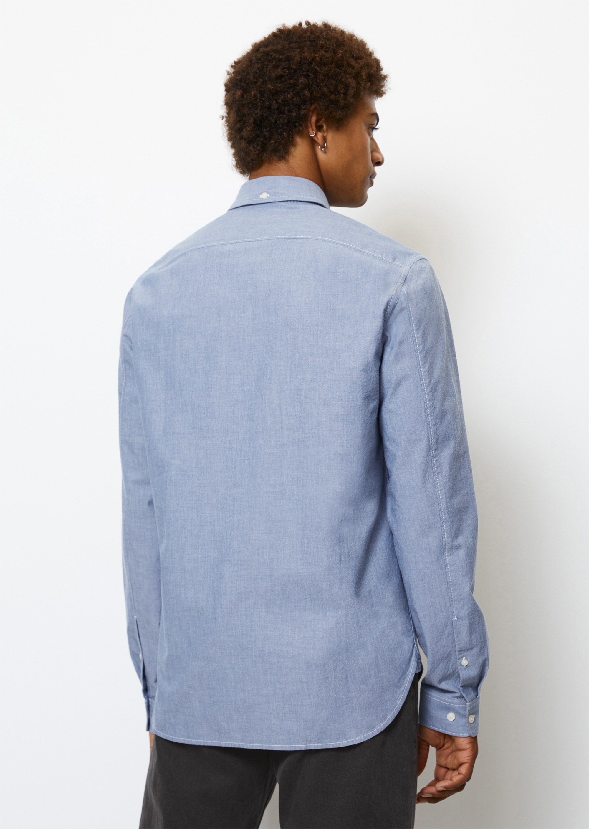 Chambray-Hemd regular mit Button-Down-Kragen