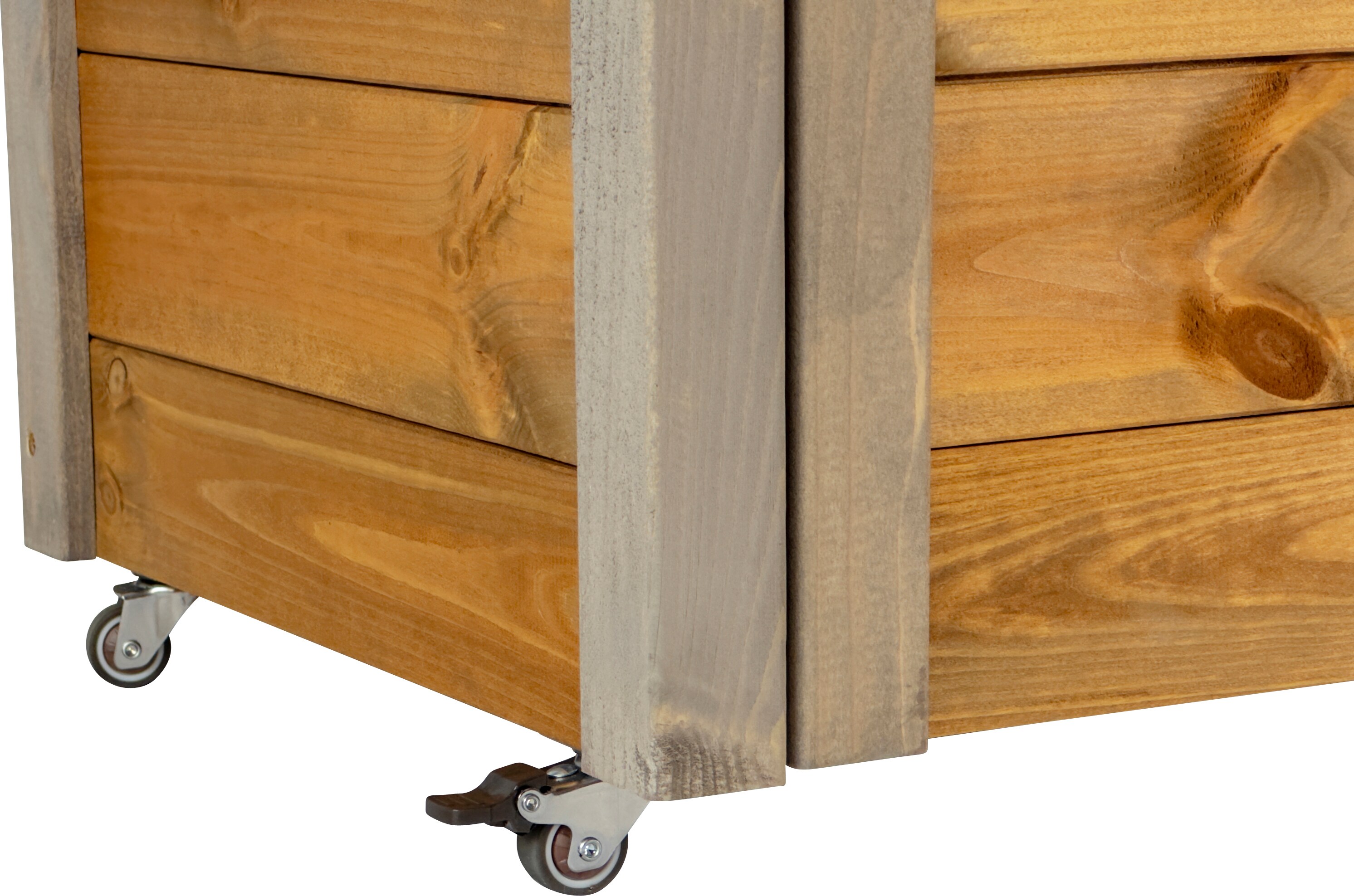 dobar Rollbarer Gartenschrank mit Wolle Abmessungen ca.: 60x40x62 cm natur Eckschutz