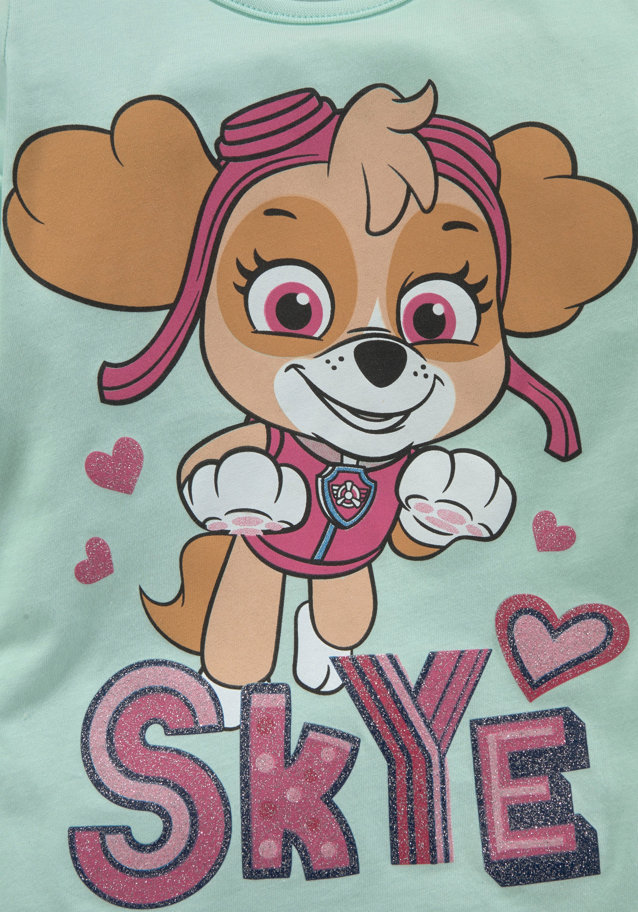PAW PATROL Langarmshirt , Druck mit Glitzerdetails