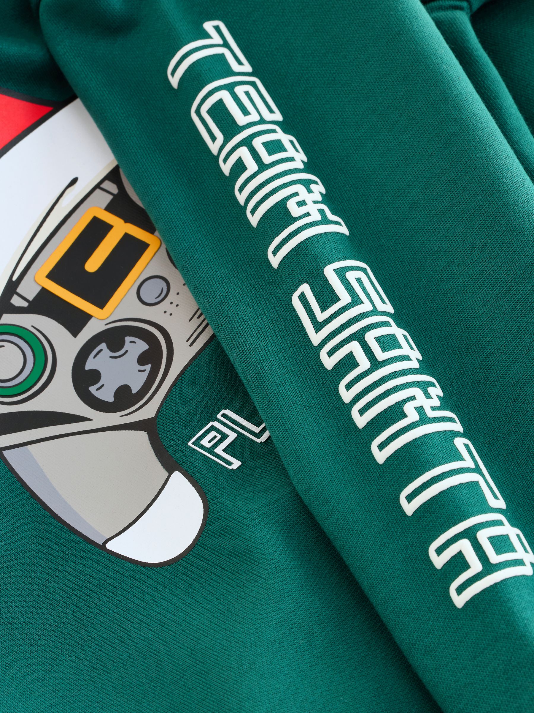 Groen met controller - Kersthoodie (3-16jr)