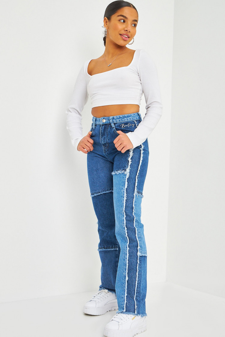 Jean Patchwork bleu Brentiny