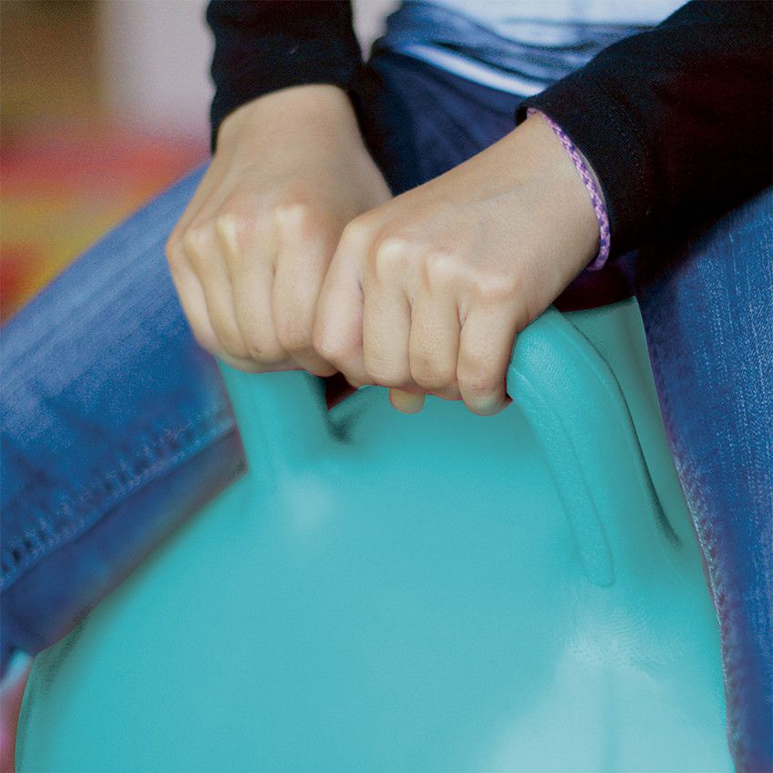 Ballon sauteur XXL - Bleu - Ecru