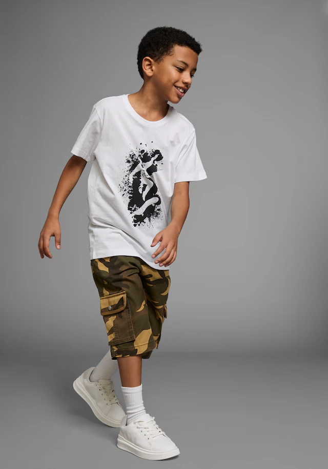 KIDSWORLD T-Shirt »Mit coolem SKATER-Print«, Kurzarm,  Basic-Passform,  bedruckt,  Rundhalsausschnitt