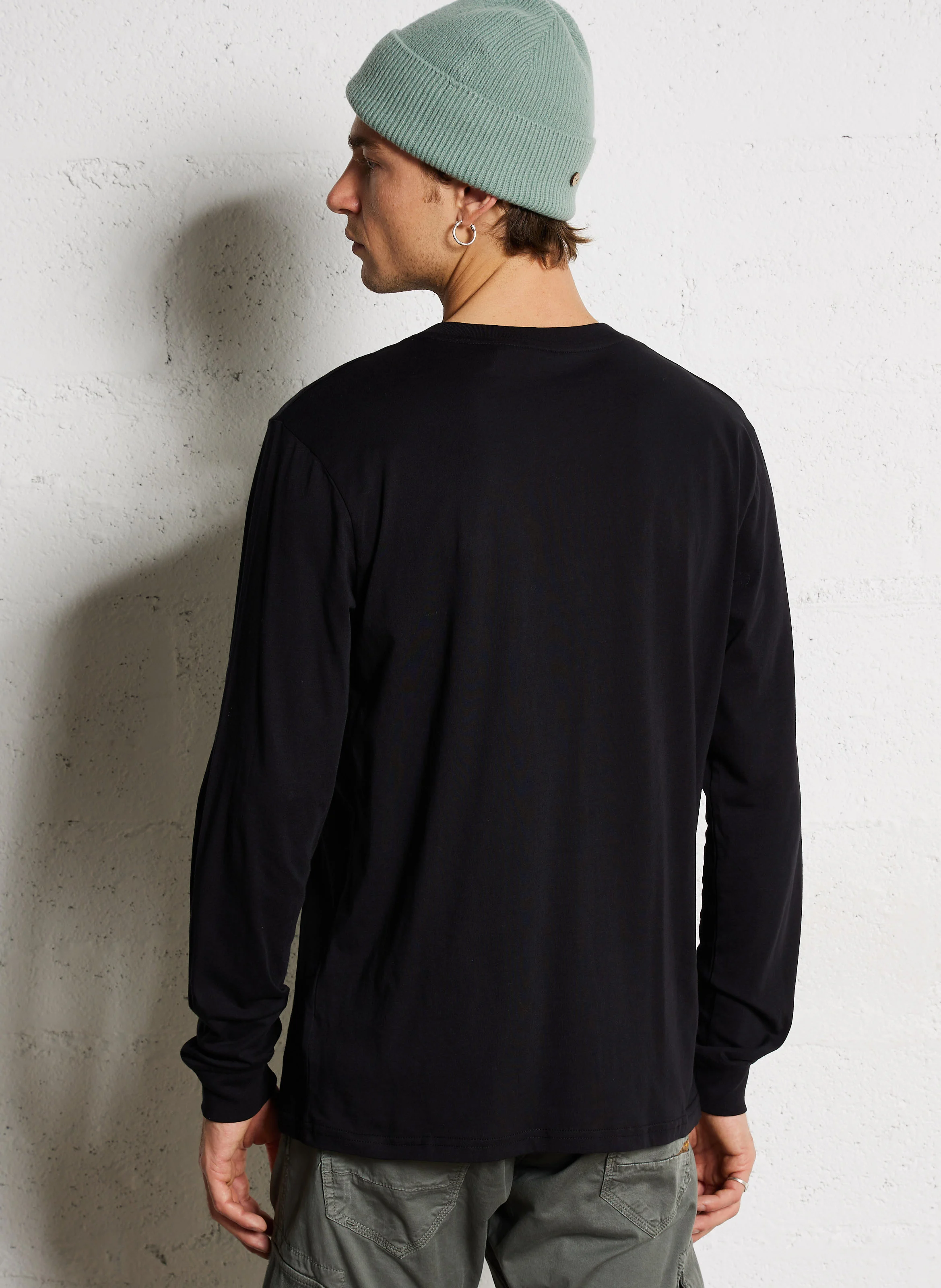 LAIA - Tee-shirt col rond droit en coton | Noir