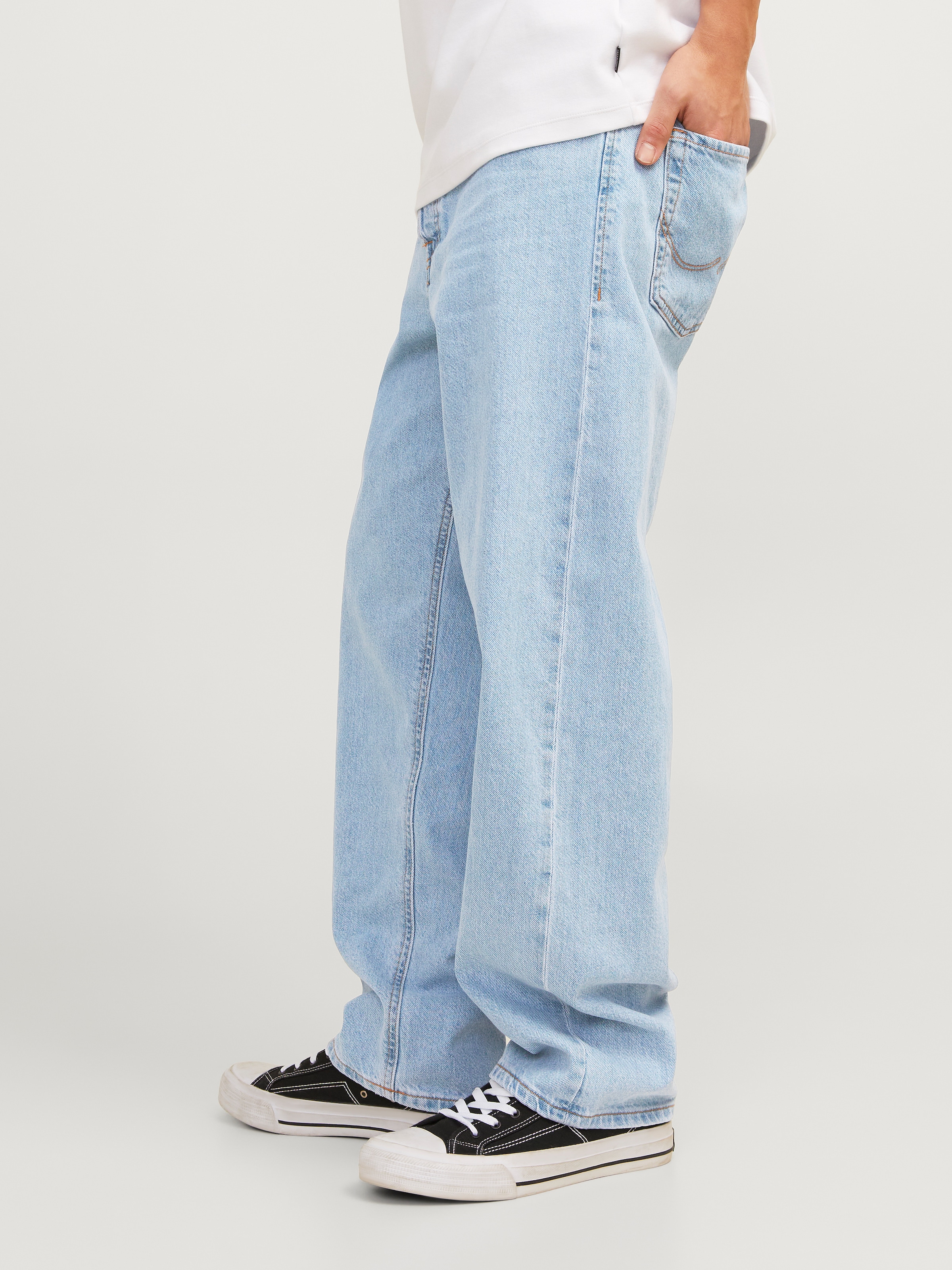Jack & Jones Relax-fit-Jeans »JJIEDDIE mit hoher Taille und lockerer Passform«, mit Faded-Effekten