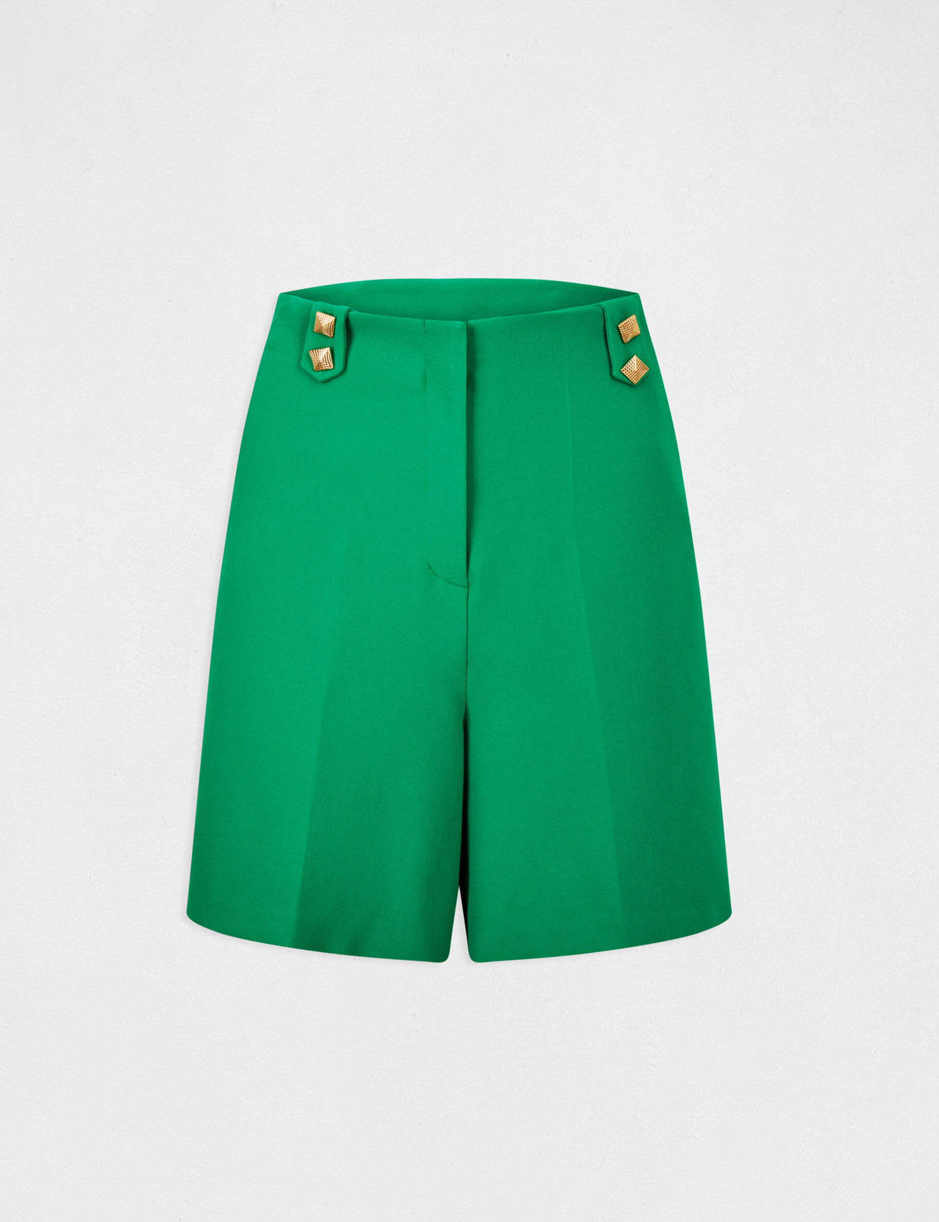 Bermuda city droit à pinces vert femme - vert