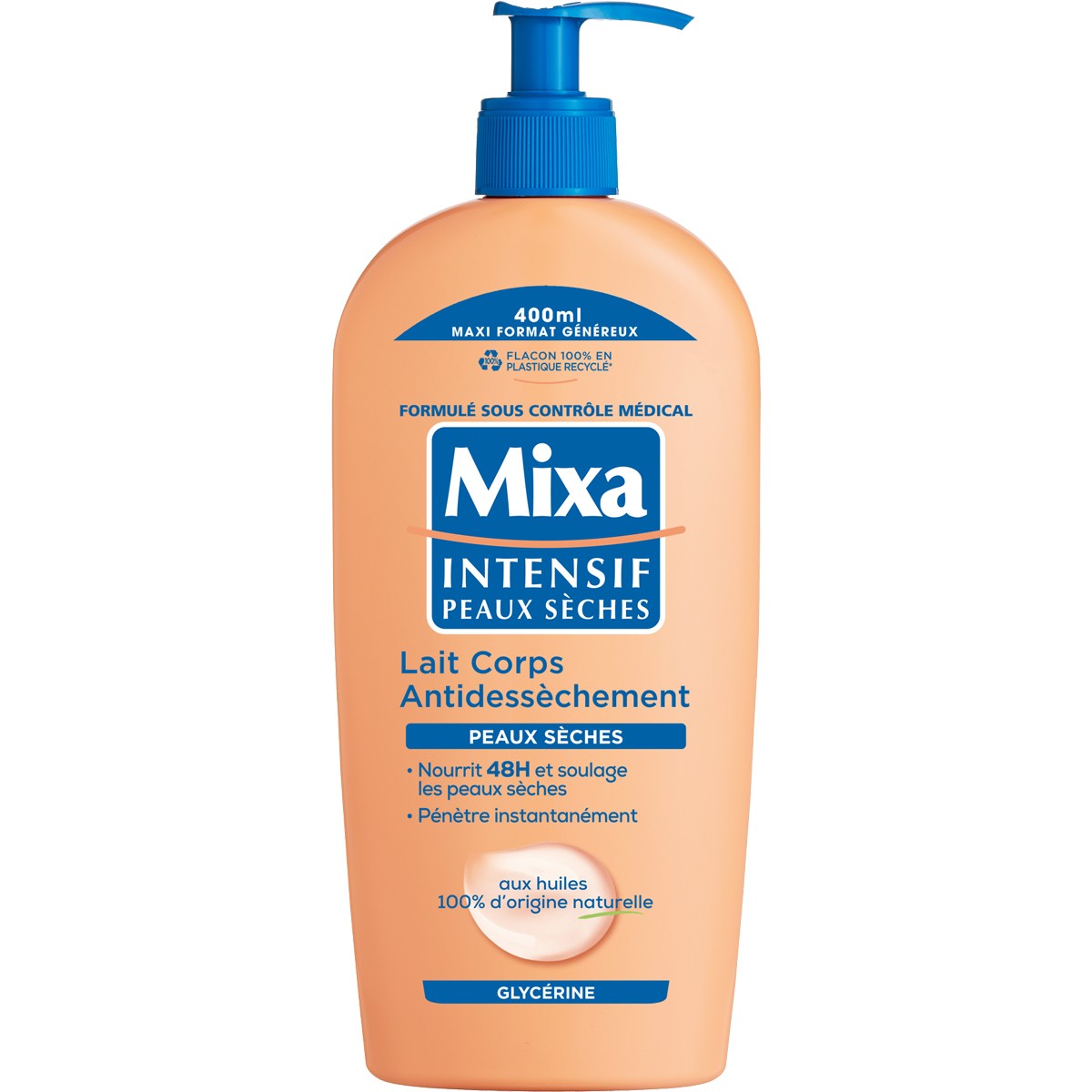 Lait corporel anti-dessèchement - Glycérine & huiles végétales - Peaux sèches - 400 ml