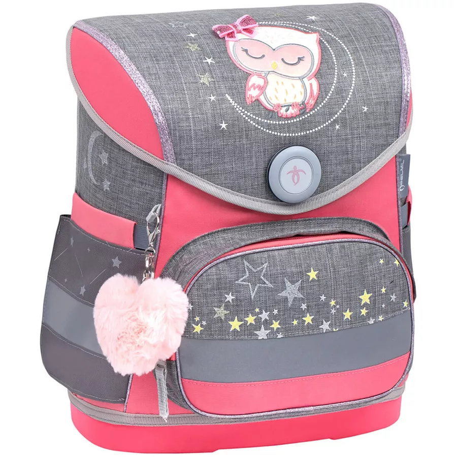 Belmil Schulranzen Compact Schulranzen Set 5-teilig mit Brustgurt Little Owl