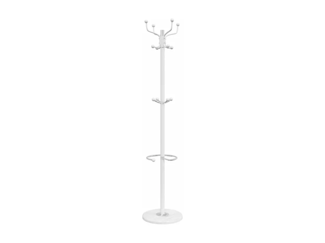 Porte-manteau avec porte-parapluie blanc fer enduit de poudre