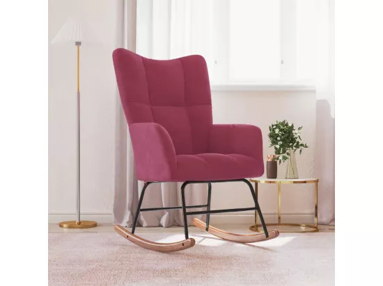 Chaise à bascule Rouge bordeaux Velours