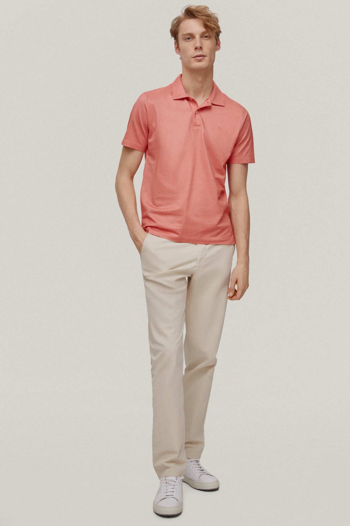Camisa polo Oxford piqué - Coral