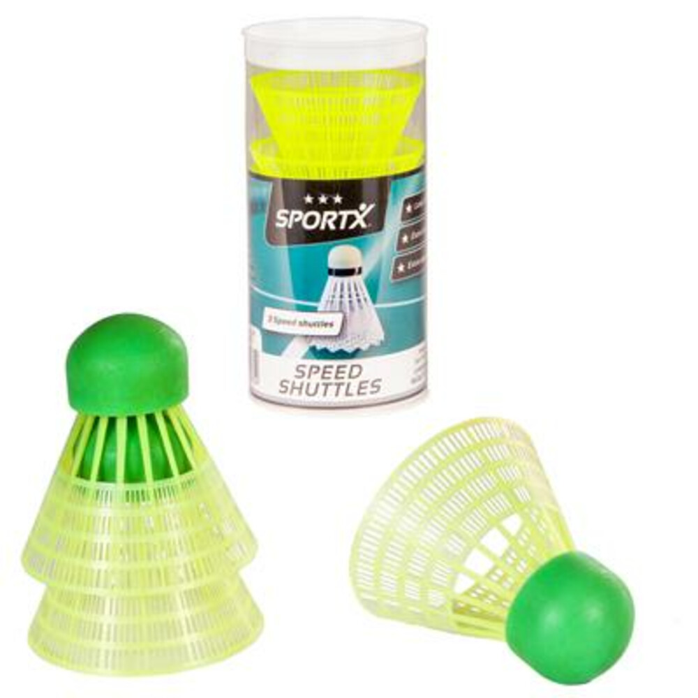 SportX Speed Badminton Shuttles in Koker 3 stuks