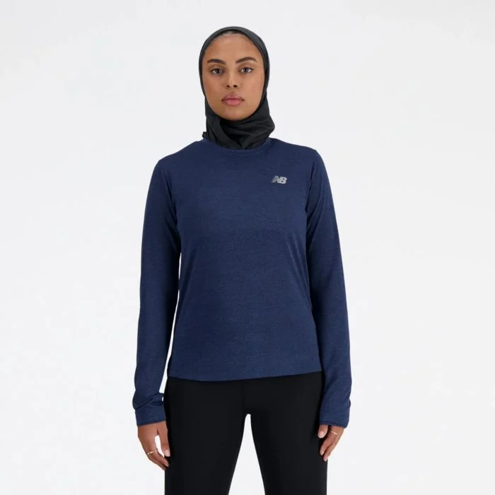New Balance Dame Trøjer Athletics Long Sleeve Blå