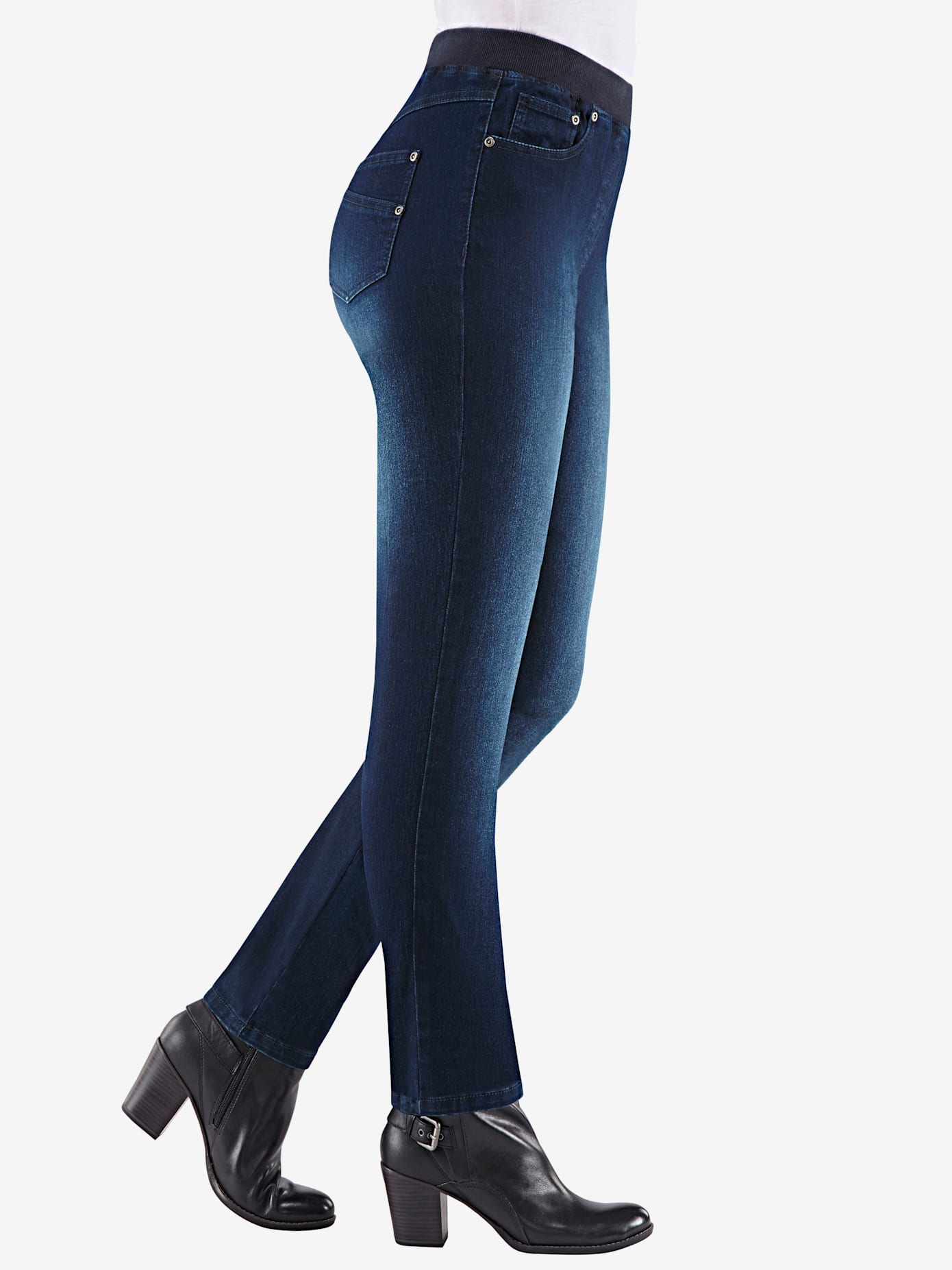 Jean femme confortable avec ceinture élastique