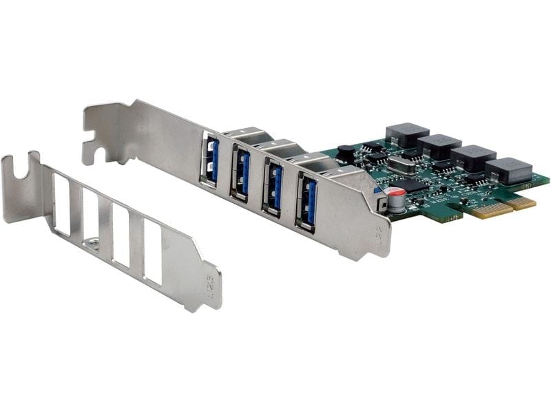Exsys PCI-Express-Karte EX-11194 PCIe-Schnittstellenkarte mit vier USB-3.0 Anschlüssen