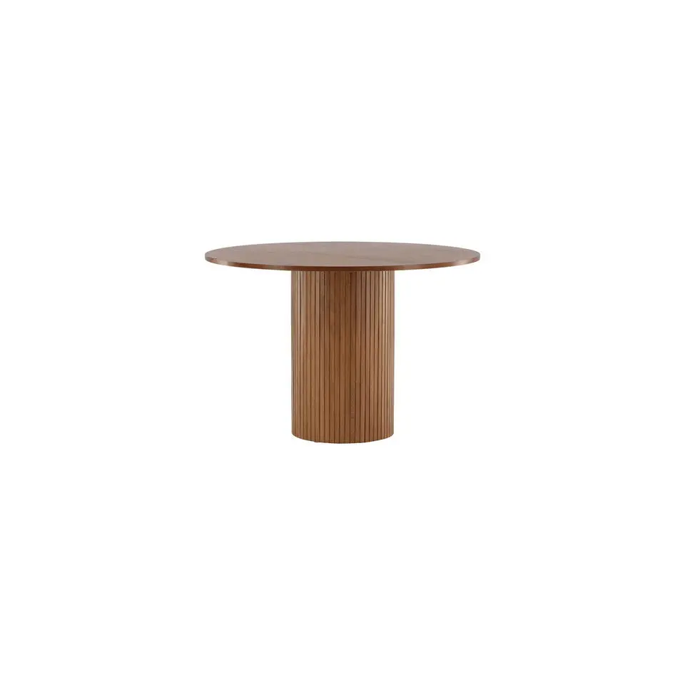 Eettafel Rond Bruin 110cm - Fineer - Scandinavisch