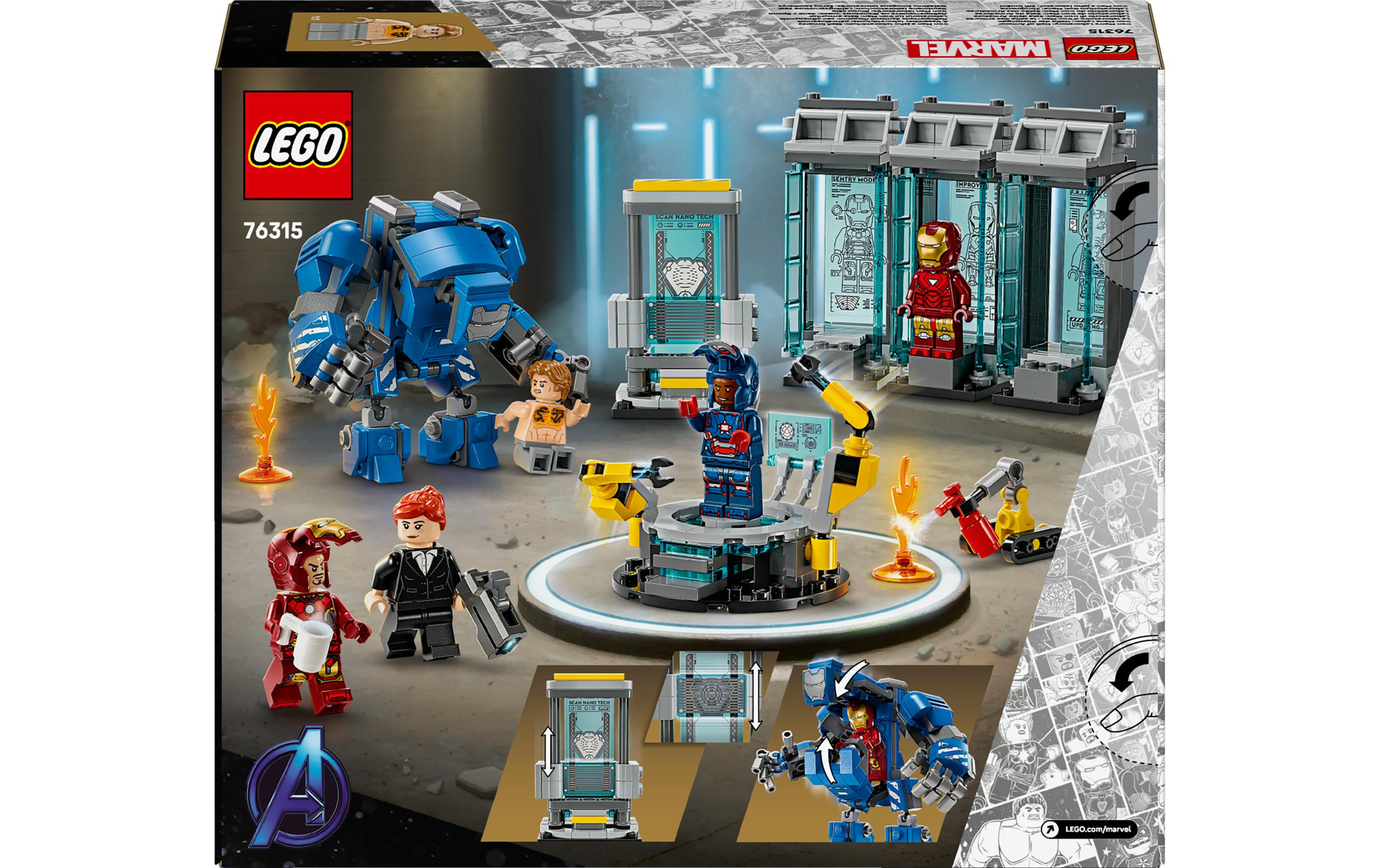 Marvel Iron Mans Labor: Halle der Rüstungen 1800531Marvel Bauset mit Iron Mans Halle der Rüstungen